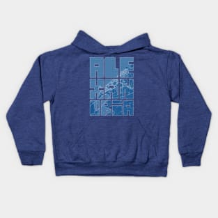 Alexandria, Egypt City Map Typography - Blueprint Kids Hoodie